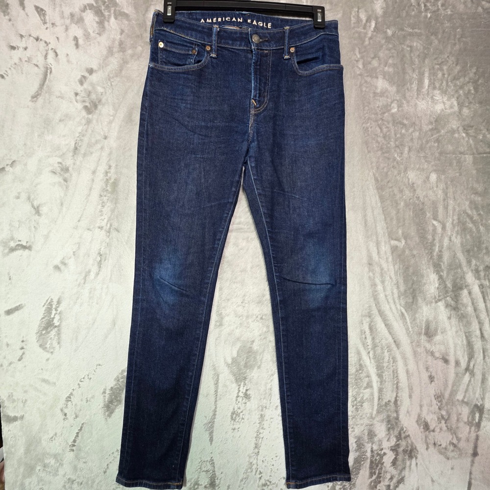American Eagle Airflex+ Skinny Jeans Dark Wash Indigo Denim 32x32 Mens 1281